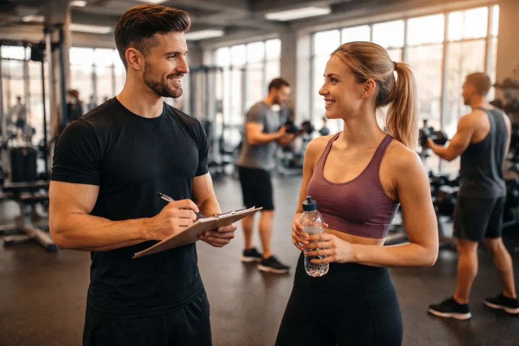 Having a trainer to check-up on you creates motivation